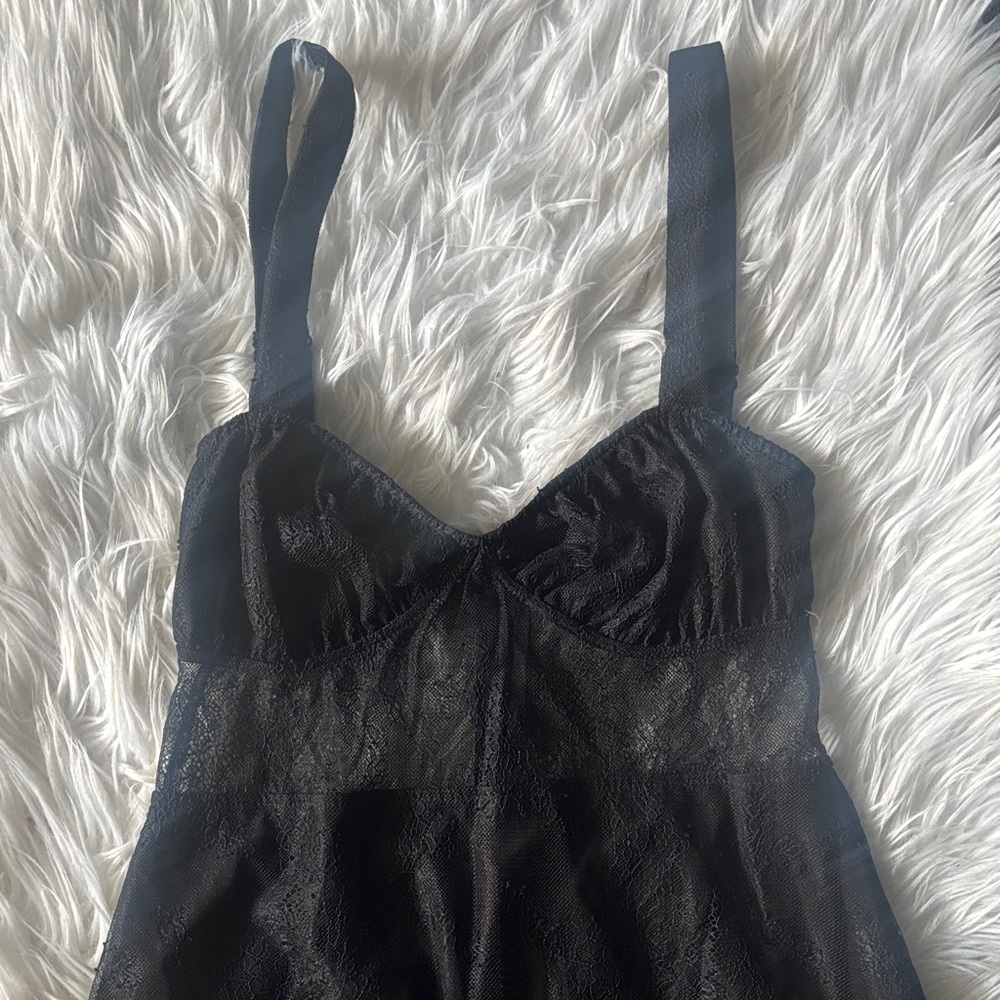 Danielle Bernstein Black Lace Midi Dress